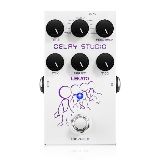 Pedal de efectos de guitarra digital Delay LEKATO EP-04 con temperatura de cinta