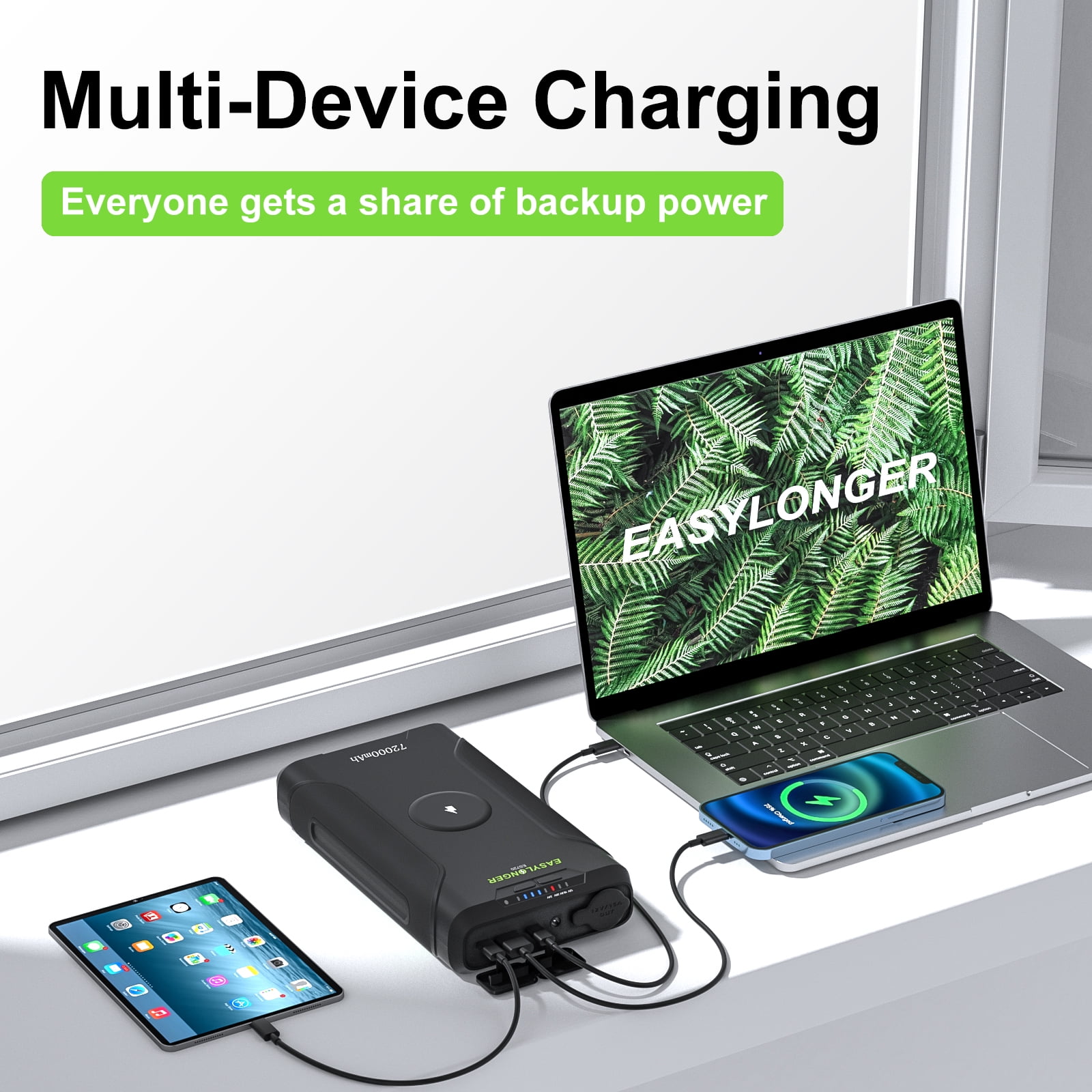 Buy EASYLONGER Power Bank 72000mAh 99.6Wh PD Portable Power Supply with