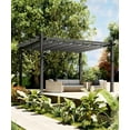 thumbnail image 4 of Outdoor Aluminum Pergola with Retractable Canopy, Reinforced 4-Sided Base, Waterproof & UV-Resistant Adjustable Roof, Modern Design for Patio, Deck, Backyard, and Garden, 4 of 9
