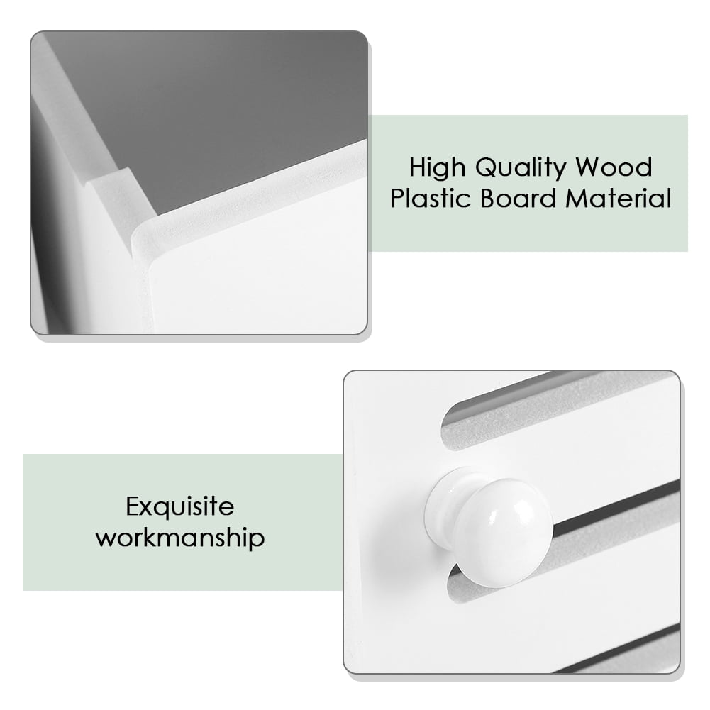 Bathroom Storage Corner Floor Cabinet with Doors and Drawers,Thin Toilet Vanity Cabinet,Narrow Bath Sink Organizer,Towel Storage Shelf for Paper Holder,White