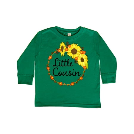 

Inktastic Little Cousin Sunflower Wreath Gift Toddler Boy or Toddler Girl Long Sleeve T-Shirt