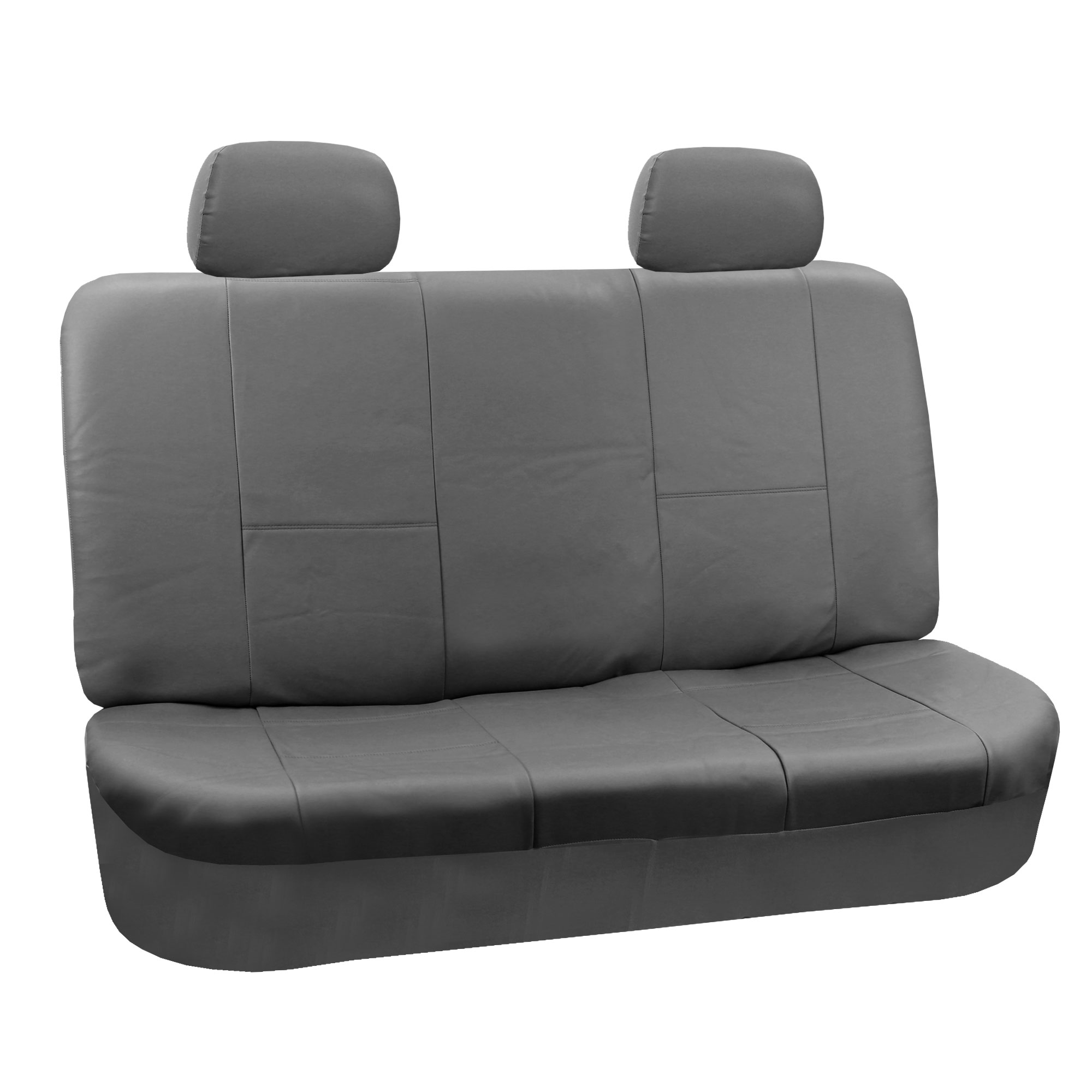 FH Group Faux Leather Airbag Compatible and Split Bench Car Seat Covers, Full Set, Gray - image 3 of 4