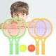 thumbnail image 2 of Juego de 2 raquetas de tenis pequeñas para niños, de plástico, para jardín de infantes y ocio, con 4 pelotas de tenis (amarillas y verdes, colores aleatorios)., 2 of 7