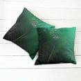 thumbnail image 2 of Ambesonne Animal Throw Pillow Cover 2 Pack, Peacock Bird Plumes, 20", Green Blue, 2 of 6