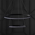 thumbnail image 4 of JONATHAN Y Brice 24" 2-Light Modern Contemporary Metal Round Integrated LED Pendant, Matte Black, 4 of 8