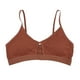 thumbnail image 2 of Cómod Mujer Correas Espaguetis Sin Aros Almohadil Acolchada Crop Top marrón Macarena Sujetador de encaje con aros, 2 of 8