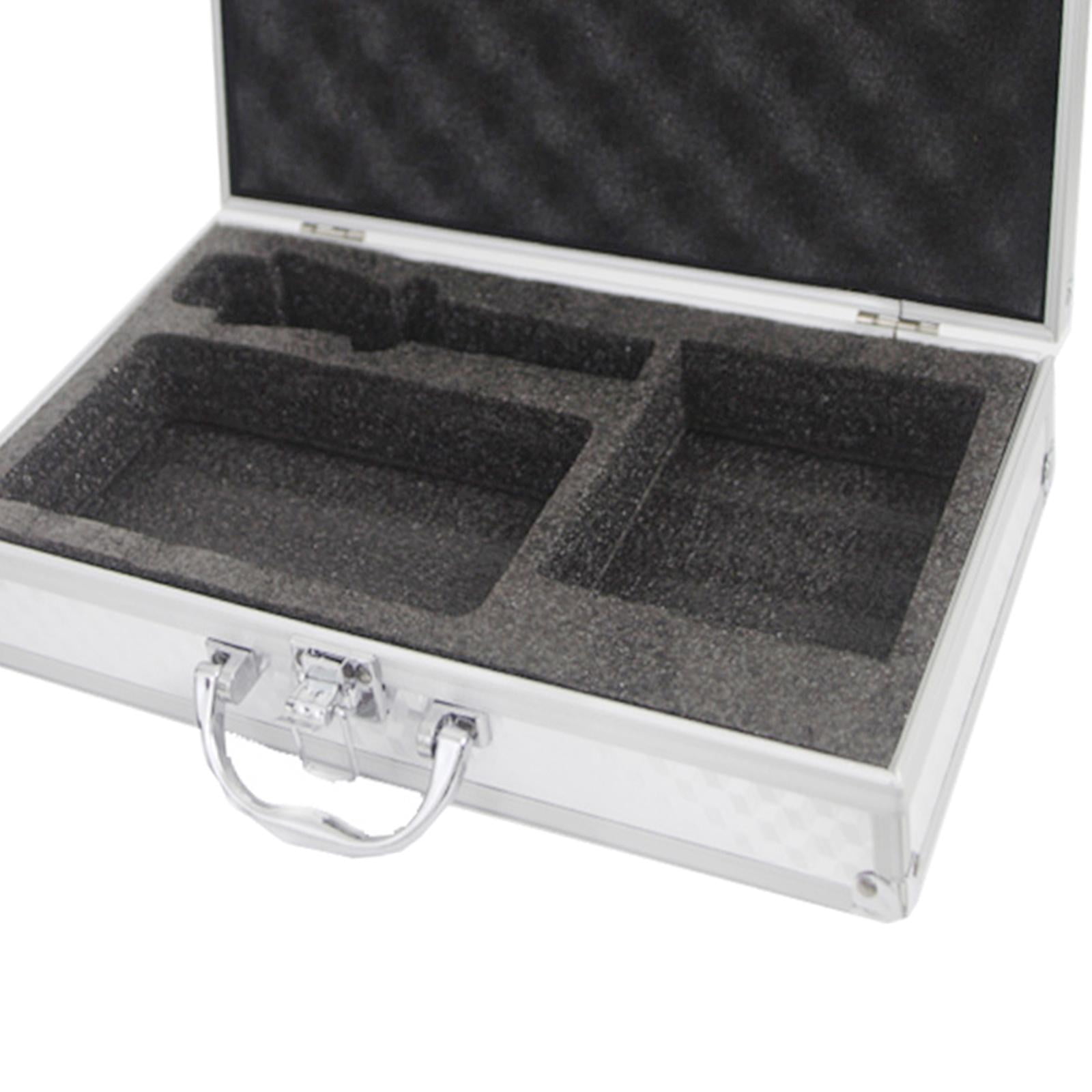 yotijay Portable Aluminum Tool Box Mic Toolbox Hard Shell Case Instrument Storage Case