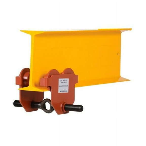 Vestil Manufacturing 984993 Standard Eye Adjustable Manual Trolley E-MT-1 - Orange - 1000 lbs