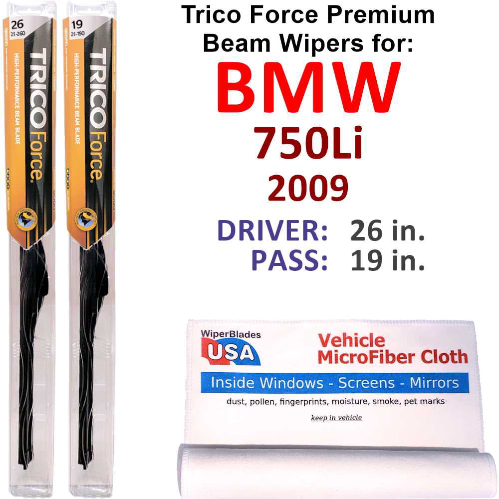 BMW 750i & 750Li 25260/190 fit 2009 Wipers 2-Pack Hi-Performance