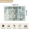 thumbnail image 2 of 3'x5' Vintage Area Rugs,Soft Washable Distressed Thin Rugs for Kitchen Bathroom,Non-Slip Foldable Indoor Carpet,Dark Green, 2 of 5