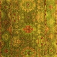 thumbnail image 1 of Ahgly Company Indoor Square Oriental Yellow Industrial Area Rugs, 6' Square, 1 of 4