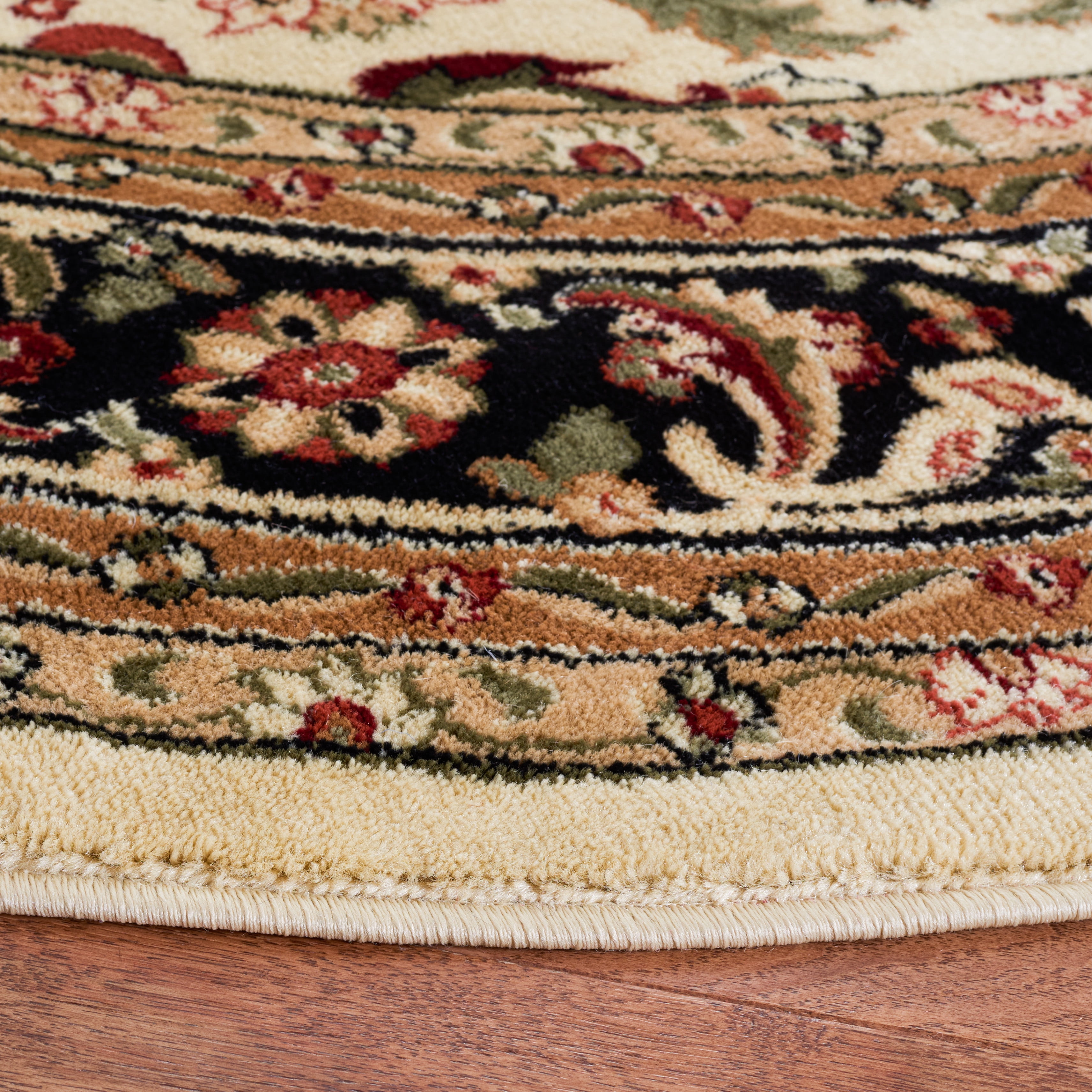 Safavieh Lyndhurst Miranda Floral Area Rug, Beige/Black, 8' x 8' Round