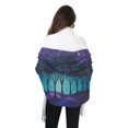 thumbnail image 4 of FORMRS Womens Scarf Winter Soft Long Big Warm Shawls Wrap Tassel Scarves, Purple Moonlight Forest, 4 of 9