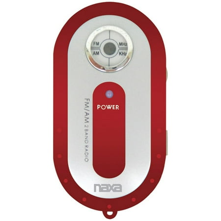 Naxa NR720 AM/FM Mini Pocket Radio, Red