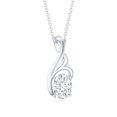 thumbnail image 2 of Rosec Jewels Lab Created Diamond Pendant with Chain - Oval, 1 Ct, EF-VS Quality Certified, 925 Sterling Silver, 2 of 6