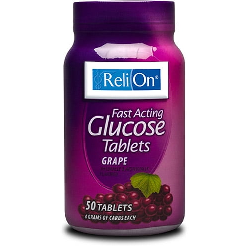 ReliOn Grape Glucose Tablets, 50ct