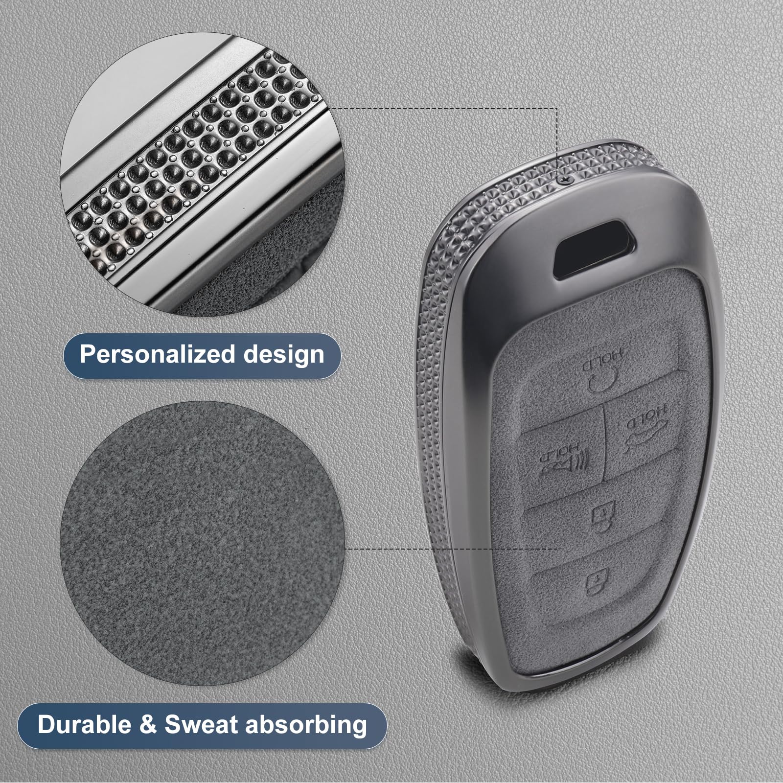 for Hyundai Key Fob Cover, Full Protection Key Case Shell Compatible with 2019 2020 2021 2022 Hyundai Sonata Tucsonn 5 Buttons