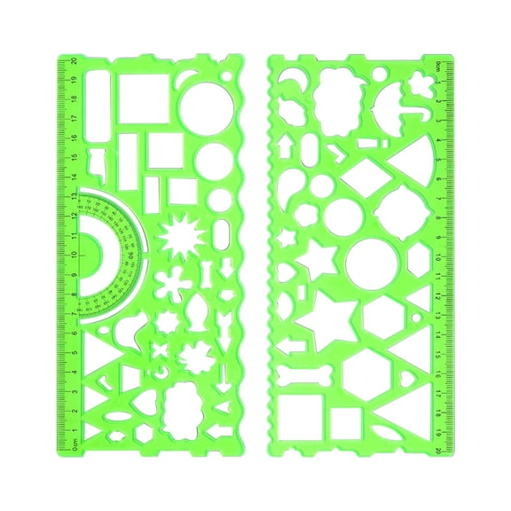 JOGZMZ Geometric Ruler Set with Multifunctional Protractor for Drawing and Measuring, Thickened Plastic, Curved Edges, Multiple Colors - Perfect for Art, Design, and Precision Work, 7.59x4.52in