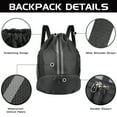 thumbnail image 3 of Bocaoying Sports Drawstring Backpack, Waterproof Gym Backpack, Swim Bag with Shoes Compartment, Pull String Sport Bag for Soccer and Basketball, 3 of 7