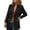 Black, variant on Women's British Style Elegant Slim Fit Double Formal Jacket Long Sleeve Open Front Work Coat for Business Casual Wear