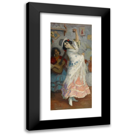 Gonzalo Bilbao Martínez 8x14 Black Modern Framed Museum Art Print Titled - A Flamenco Dancer (C. 1913)