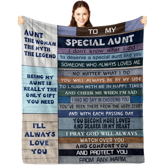 Aunt Gifts, Gifts for Aunt, Best Aunt Ever Gifts Blanket, Auntie Gifts, Aunt Gifts from Niece/Nephew, Aunt Christmas/Birthday Gift, for Aunt Throw Blanket 60x50in