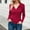 #151-Red, variant on Ounisa Women's Long Sleeve Polo Shirts Casual Color Block V Neck Tops Fall Collar Ladies Tunics Tees