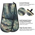 thumbnail image 2 of Yayeee Double Oven Mitt Kitchen Heat Resistant Baking 35" x7" Quilted Glove, Beige Floating Whale, 2 of 6