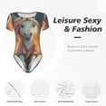thumbnail image 4 of Fotbe Starry Sky Cute Horse Women's Crew Neck Short Sleeves Bodysuit Tops Round Neck Slim Sleeveless Soft Comfortable Basic-Large, 4 of 7