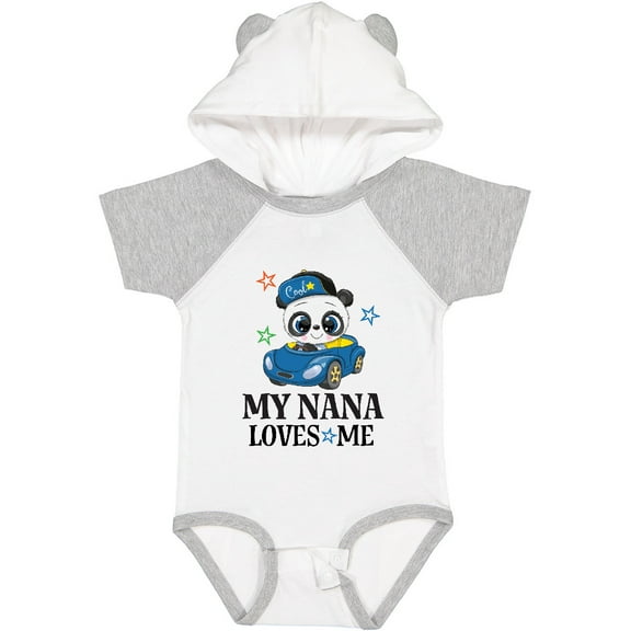 Inktastic My Nana Loves Me Grandson Panda Boys Baby Bodysuit