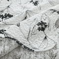 thumbnail image 6 of 3-Piece Polyester Black and White Botanical Floral Quilt Bedspread Set BY222, 6 of 15