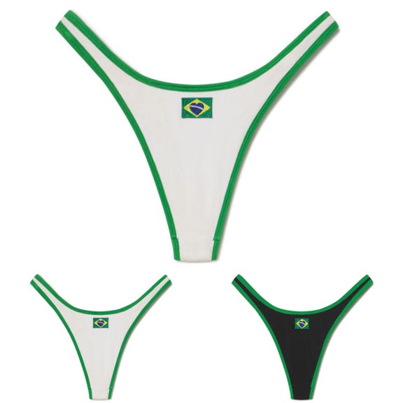 Ladies Panties Brazilian Embroidery Comfortable Low Rise Bikini Panties Daily Beach Shorts Underwear for Women Black L