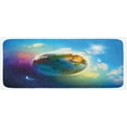 thumbnail image 1 of Earth Kitchen Mat, Earth Outer Space Scene in Vibrant Color Enchanted Cosmos Atmosphere Image Print, Plush Decorative Kitchen Mat with Non Slip Backing, 47" X 19", Blue Violet, by Ambesonne, 1 of 1