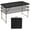 Black, variant on VECELO Small Adjustable Folding Table, 3-Position Adjustable Height for Couch, Camping TV Tray, HDPE Plastic Top with Steel Frame, 18.11 in-29.13 in H, No Assembly Required, White