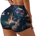 thumbnail image 1 of Balery Artistic Starry Sky Moon Book Pantalones cortos de entrenamiento estampados para mujer, sin costuras, ajustados, para gimnasio, yoga, correr, deportes, ejercicio activo, fitness.-XX-Large, 1 of 8