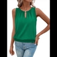 thumbnail image 3 of Chaleco de Moda con Cuello Redondo y Botones, Color Liso, Verde, Talla XL, 3 of 6