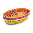 thumbnail image 6 of Efavormart 6 Pack | Colorful Oval Plastic Food Baskets With 50 Wax Paper Liners, Individual Deli Serving Tray Baskets, 6 of 10