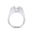 thumbnail image 5 of Emerald Cut Lab Created Moissanite Diamond Solitaire Signet Engagement Ring For Men In 14K White Gold Over Sterling Silver(G-H Color,VVS1 Clarity,3.6 Cttw)-7, 5 of 7