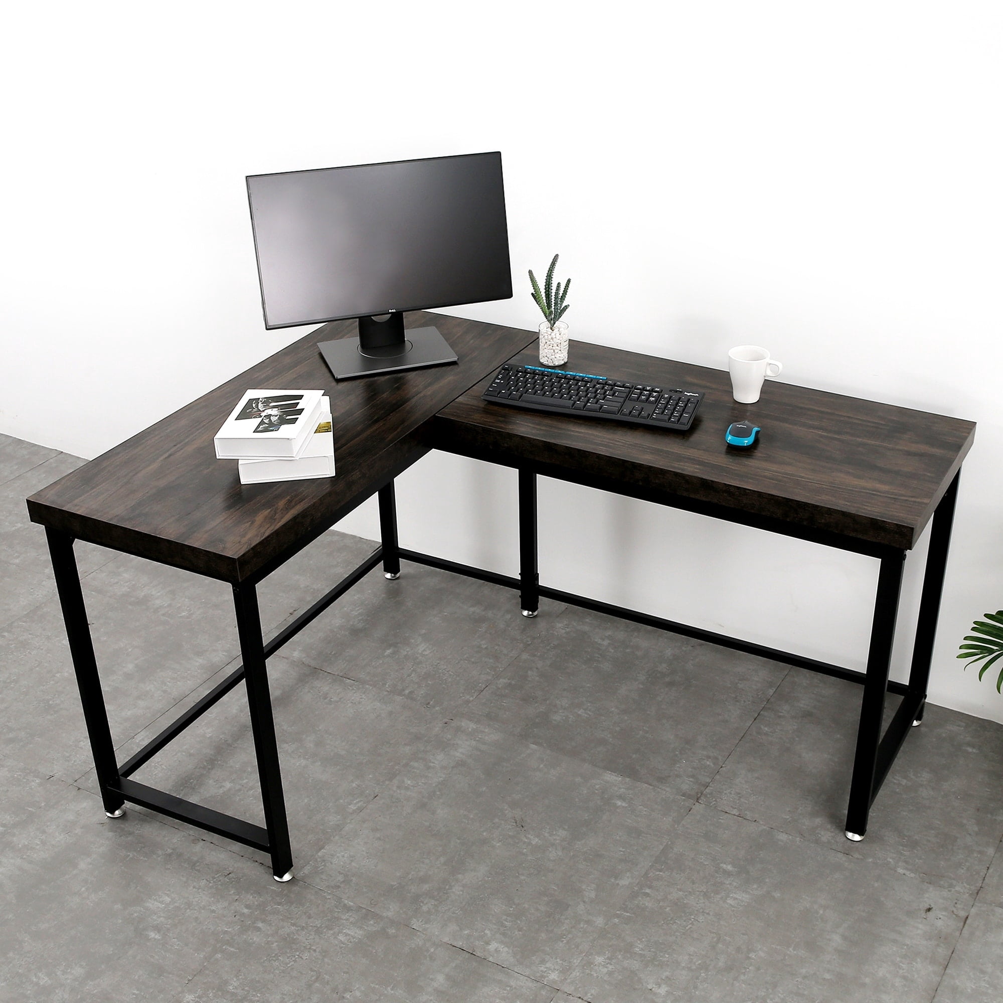 Ivinta L-Shaped Desk, Adult Lap Desks, 44" x 58", Black, 1 Count, 1 Pack