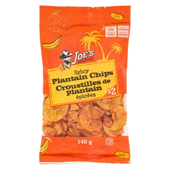 Joe's Tasty Travels Spicy Caribbean Style Plantain Chips, 140 g