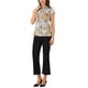 thumbnail image 2 of Blusas de trabajo de satén INSPIRE CHIC para mujeres, blusa casual de negocios con mangas de capucha, floral vintage, M gris melocotón, 2 of 6