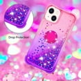 thumbnail image 5 of Slim Fit Phone Case for iPhone 15 Plus (6.7 in.), Bling Shiny Quicksand Effect TPU Bumper Case with Four Corners Heavy Anti-Fall Protection Case for iPhone 15 Plus,Pink Purple, 5 of 7
