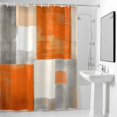 thumbnail image 4 of Abstract Painting Graffiti Lattice Fabric Shower Curtain Orange White Gray Washable Shower Curtains for Bathroom, Waterproof Bath Curtain with Hooks Home Decor 36x72in, 4 of 8