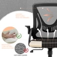 thumbnail image 6 of Ergonomic Office Chair Swivel Computer Desk Chair with Flip-up Armrests, Height Adjustable Mesh Chair with Lumbar Support for Home, Bedroom, Study, Black, 6 of 8