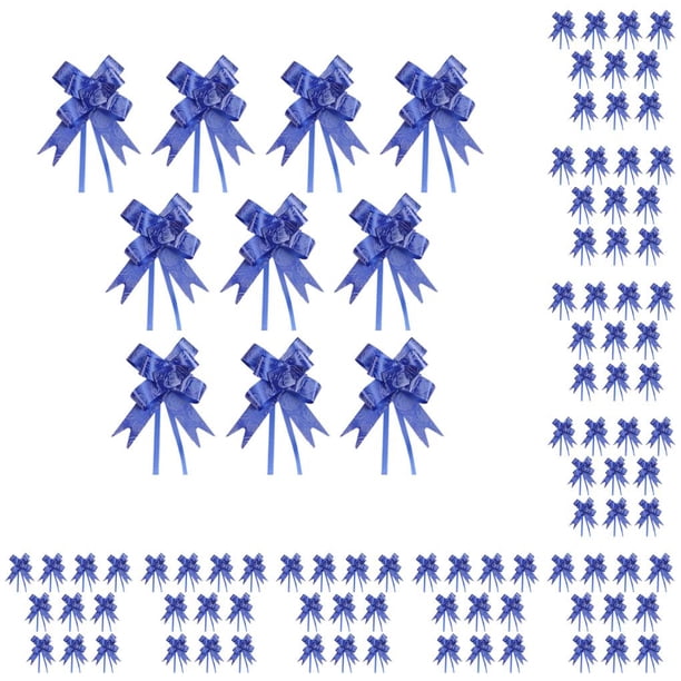 Kearding Paquete de 10 moños para tirar, decoración multicolor, embalaje festivo, manualidades DIY, flores ligeras tiradas a mano, coche, Rosa/Azul 10piezas