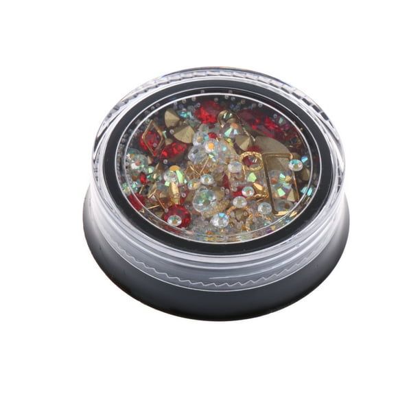Nail Art Mixed Drill Studs Flat Back Rhinestones Glitter Gem Bead Manicure A UN Colcomx Nail Art Rhinestones Bead Set