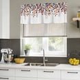 thumbnail image 4 of 2 Pack Valances for Window, Brown Eucalyptus Leaves Short Curtains for Kitchen Bedroom Living Room, Summer Botanical Watercolor Leaf Rod Pocket Small Window Treatment Valance Drapes 42 x 18 Inch, 4 of 8