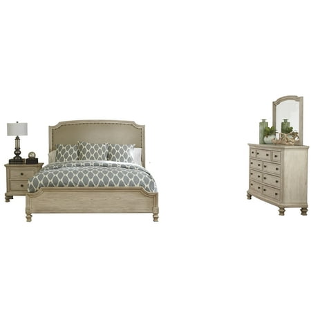 Ashley Furniture Bedroom Set Instructions Ashley Furniture Demarlos 4 PC Bedroom Set: Cal King Upholstered Bed 1 Nightstand Dresser Mirror Parchment White ()