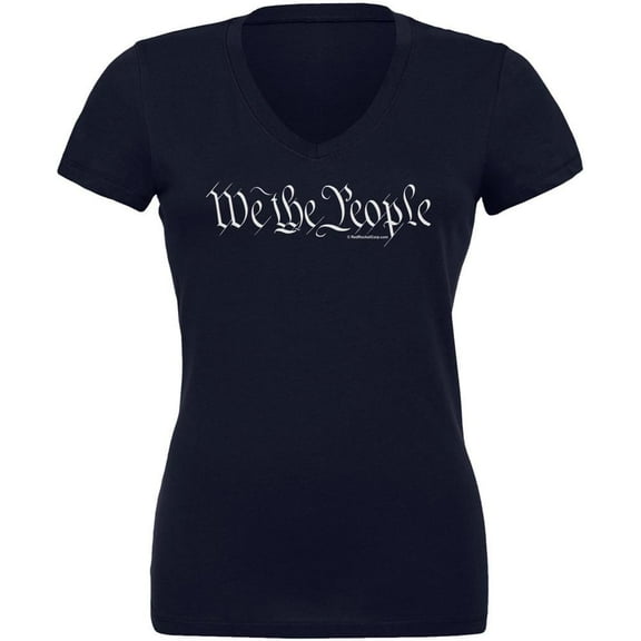 We The People Navy Juniors V-Neck T-Shirt - Small