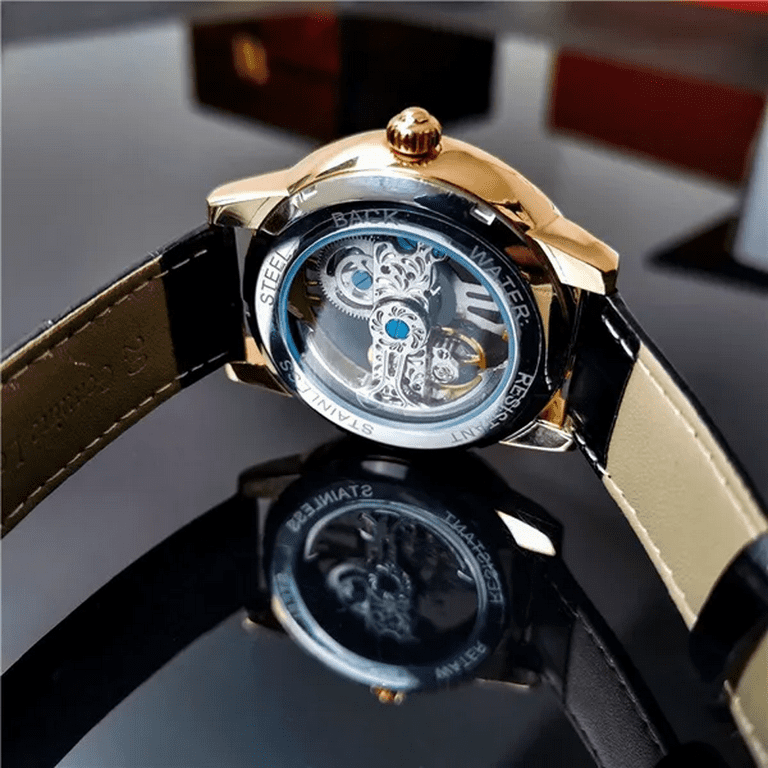 aoka-_- AOKULASIC Automatic Men's Mechanical Watches Hollow Skeleton